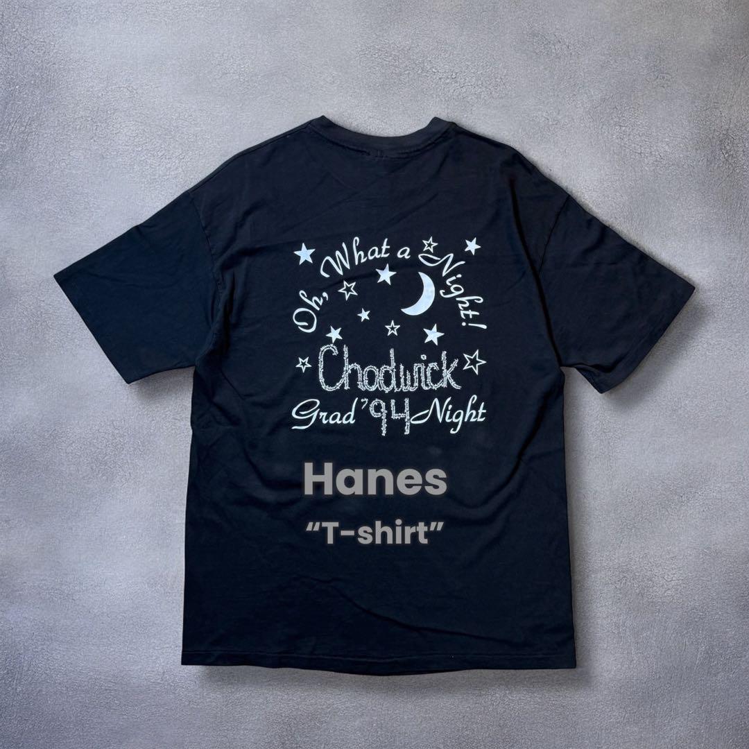 90s USAスクールT Hanes BEEFY Tシャツ ブラック 古着