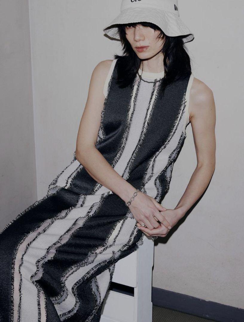 Ameri　MULTI STRIPE JACQUARD DRESSワンピース