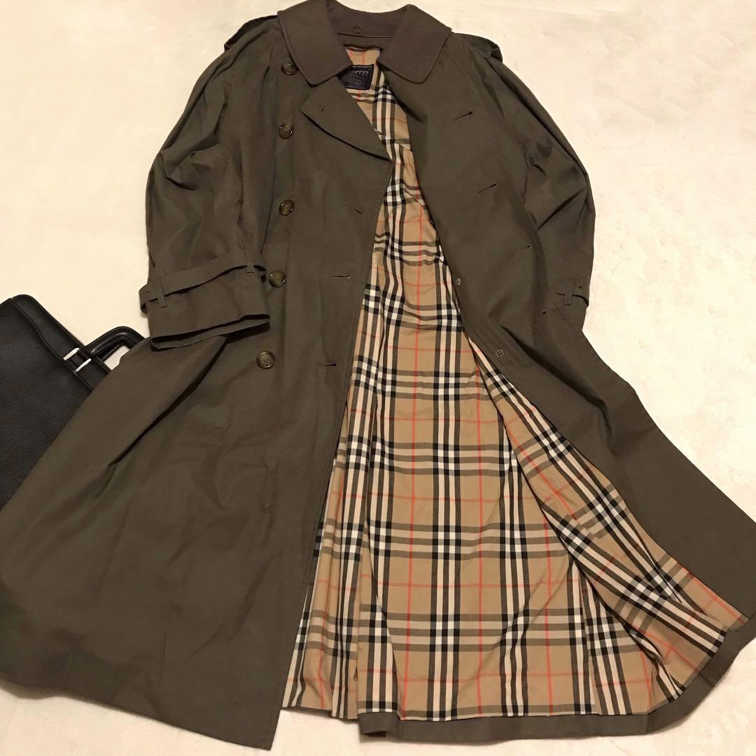 希少Burberrysトレンチコート カーキ キャメルの襟とライナー付き