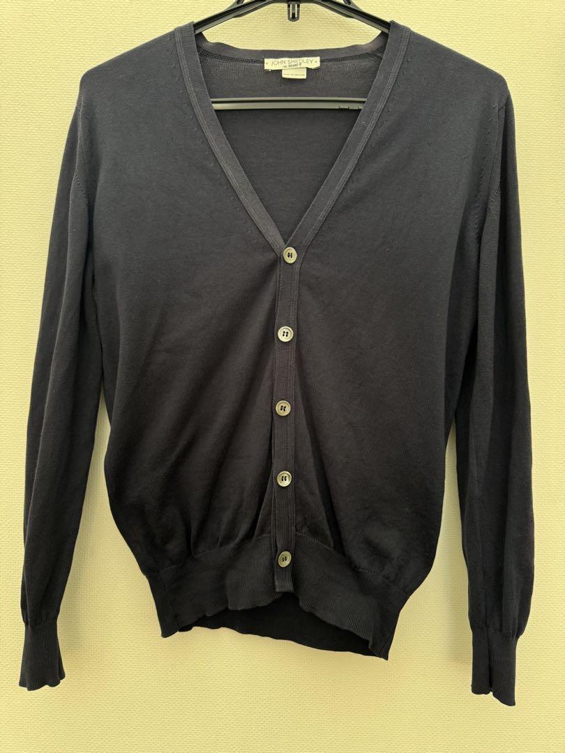 ジョンスメドレー JOHN SMEDLEY コットンカーディガン XS ネイビー