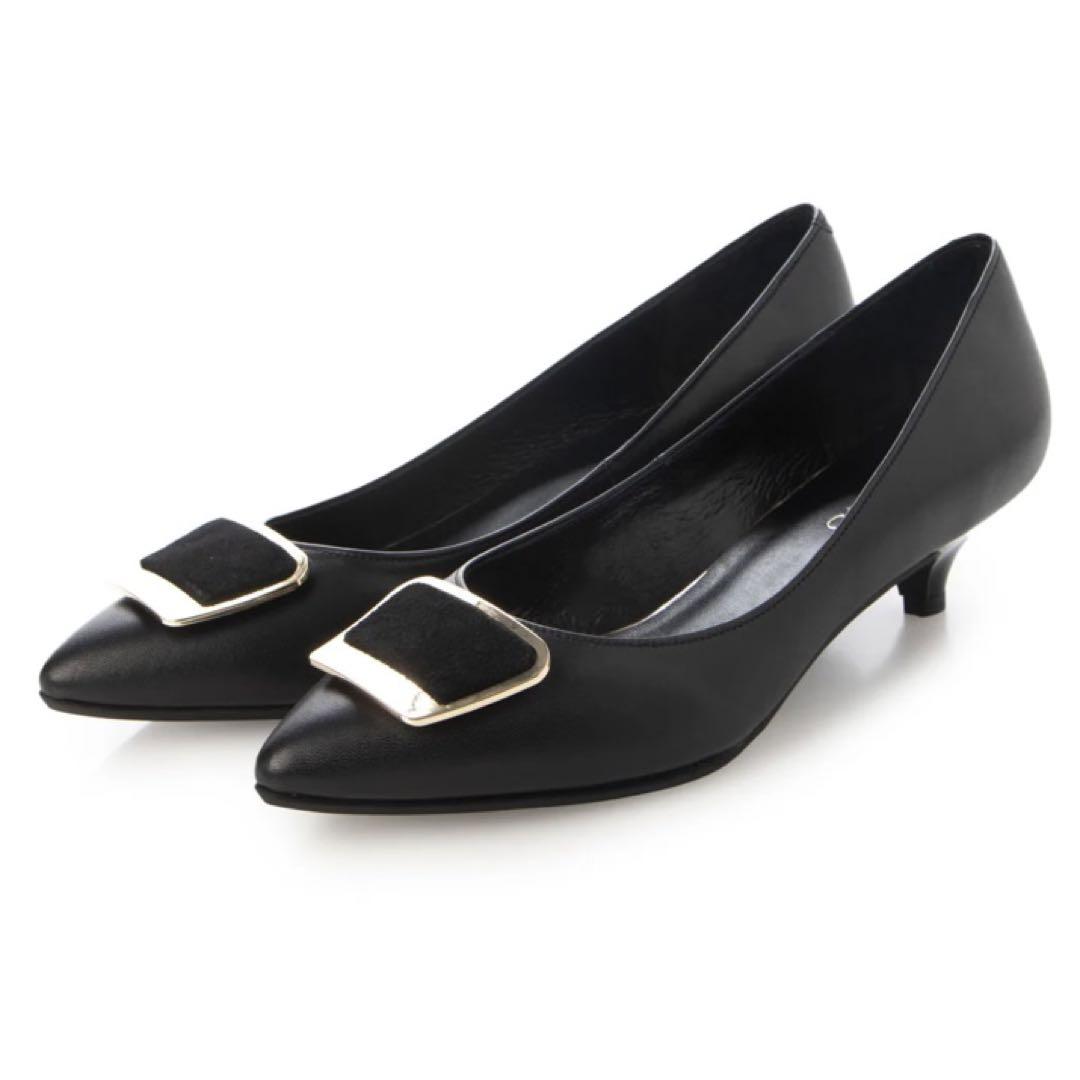 美品！Ebonyivory エボニーアイボリー 37/23.5 レザー 黒