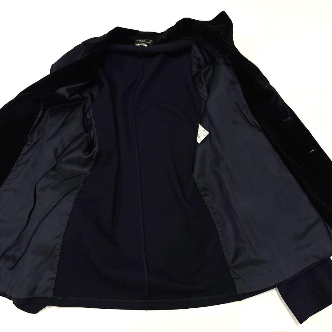 agnes b homme テーラードジャケット 黒×ネイビー サイズ1
