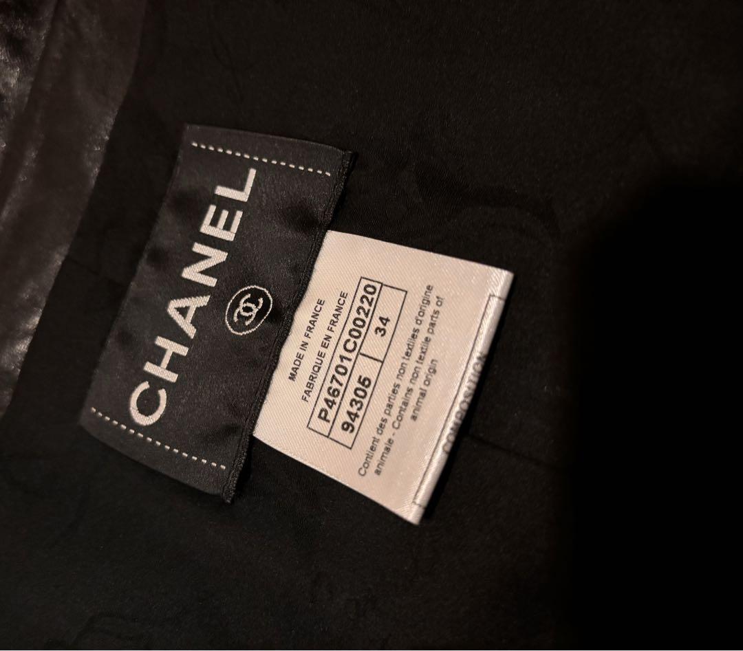 【極上美品】CHANELシャネル　ラムレザーロングコート　ブラック