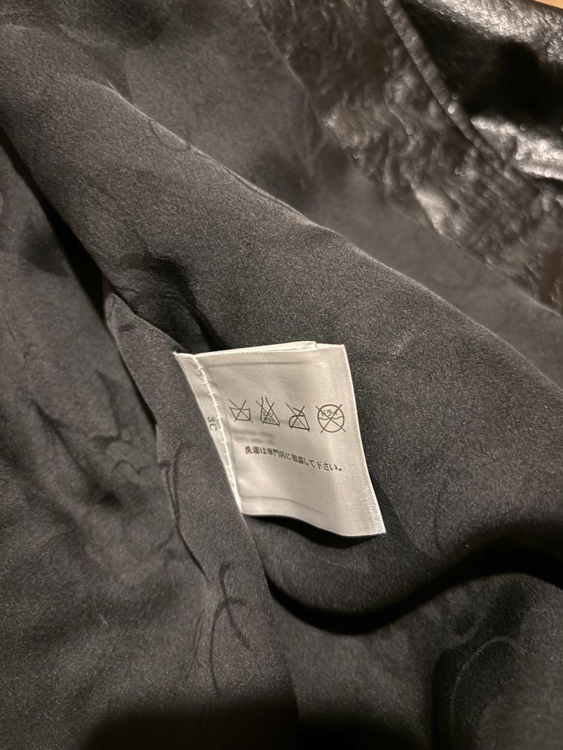 【極上美品】CHANELシャネル　ラムレザーロングコート　ブラック