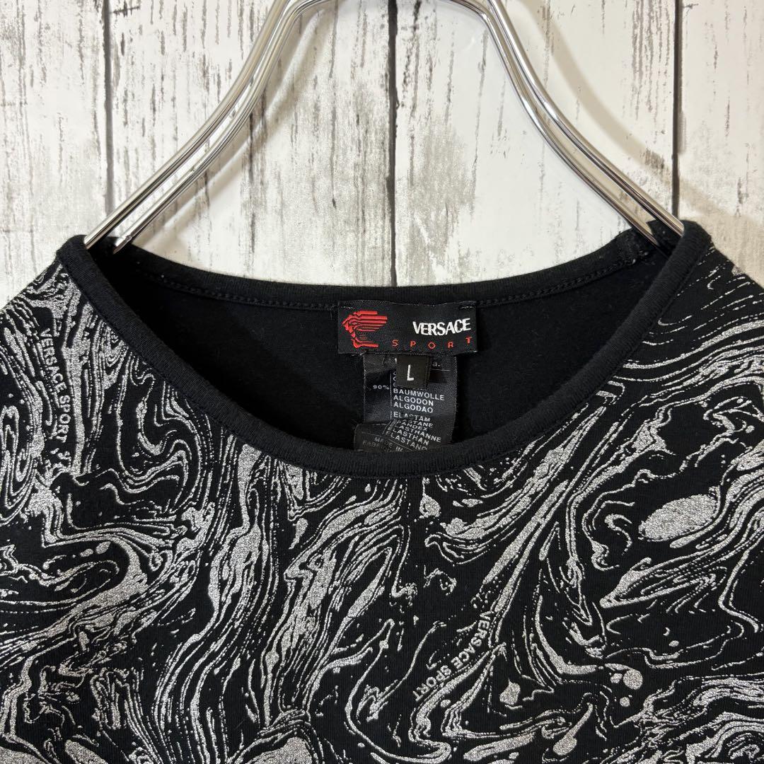 【美品】VERSACE マーブル模様 半袖Tシャツ 美品 イタリア製 VERSACE SPORT アート柄 半袖Tシャツ L - メルカリ
