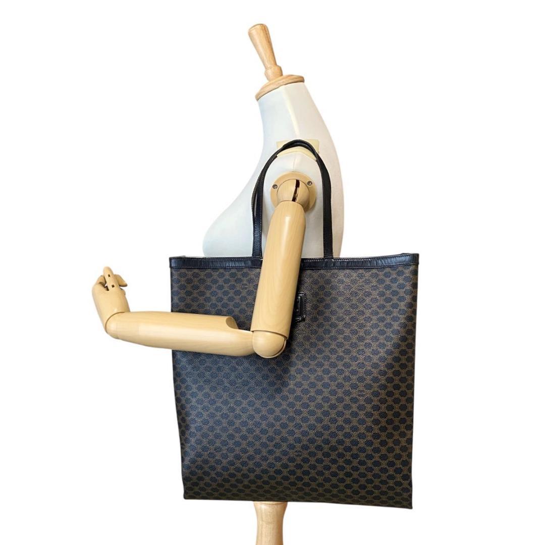CELINE オールドセリーヌ　トートバッグ　黒マカダム　肩掛け　A4