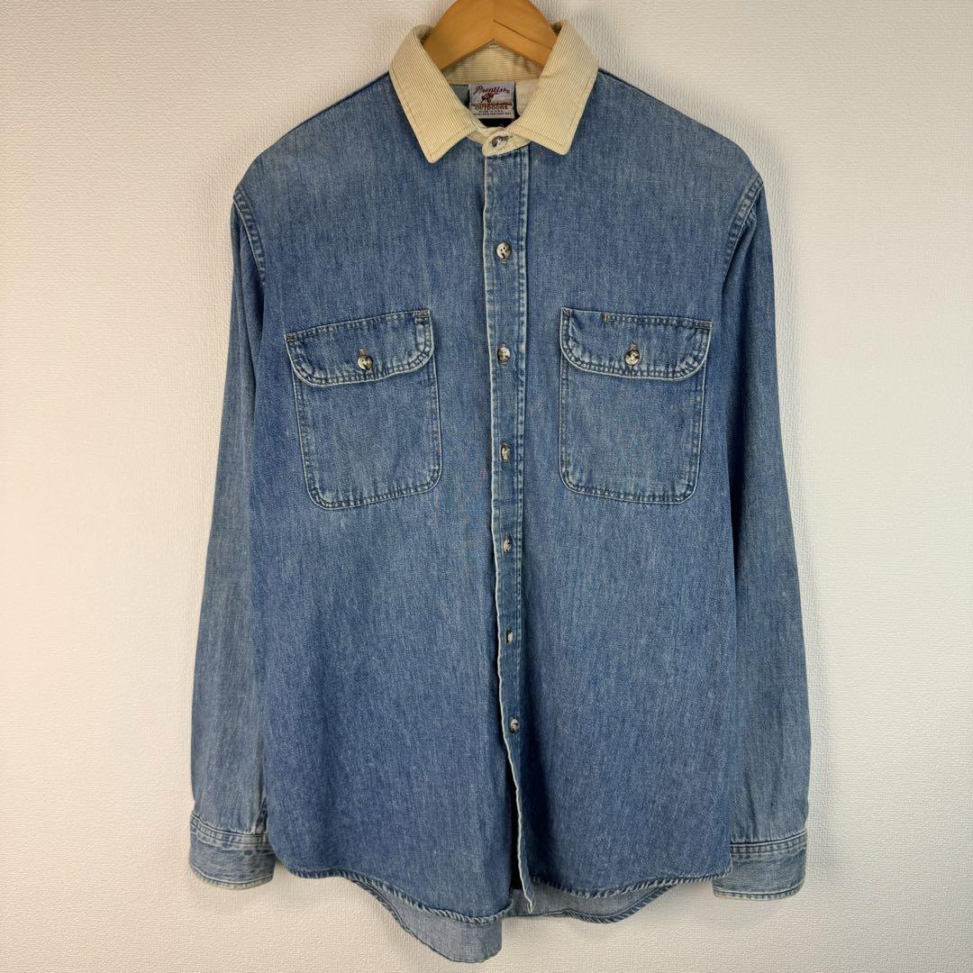90s vintage 長袖シャツ　長袖　古着　デニムシャツ　ストリート