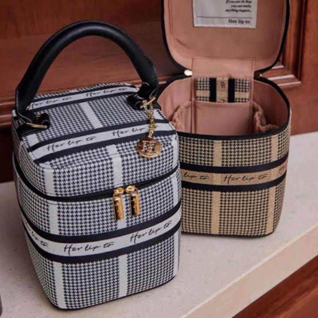 バッグ Her lip to Jacquard Vanity Bag Her lip to Jacquard Vanity Bag silver