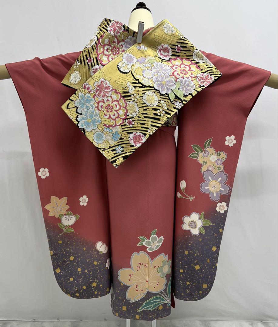 振り袖　セット　お買い得❣️ ピンク系　袋帯　小物付　振袖　金彩加工　408