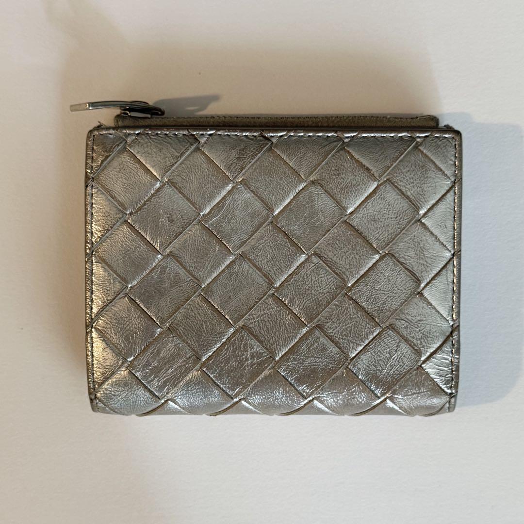 Bottega Veneta シルバー 二つ折り財布