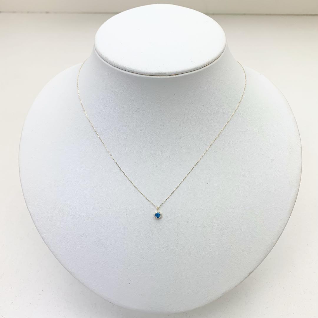 新品 アウイナイト ダイヤモンド ネックレス 0.11ct K18