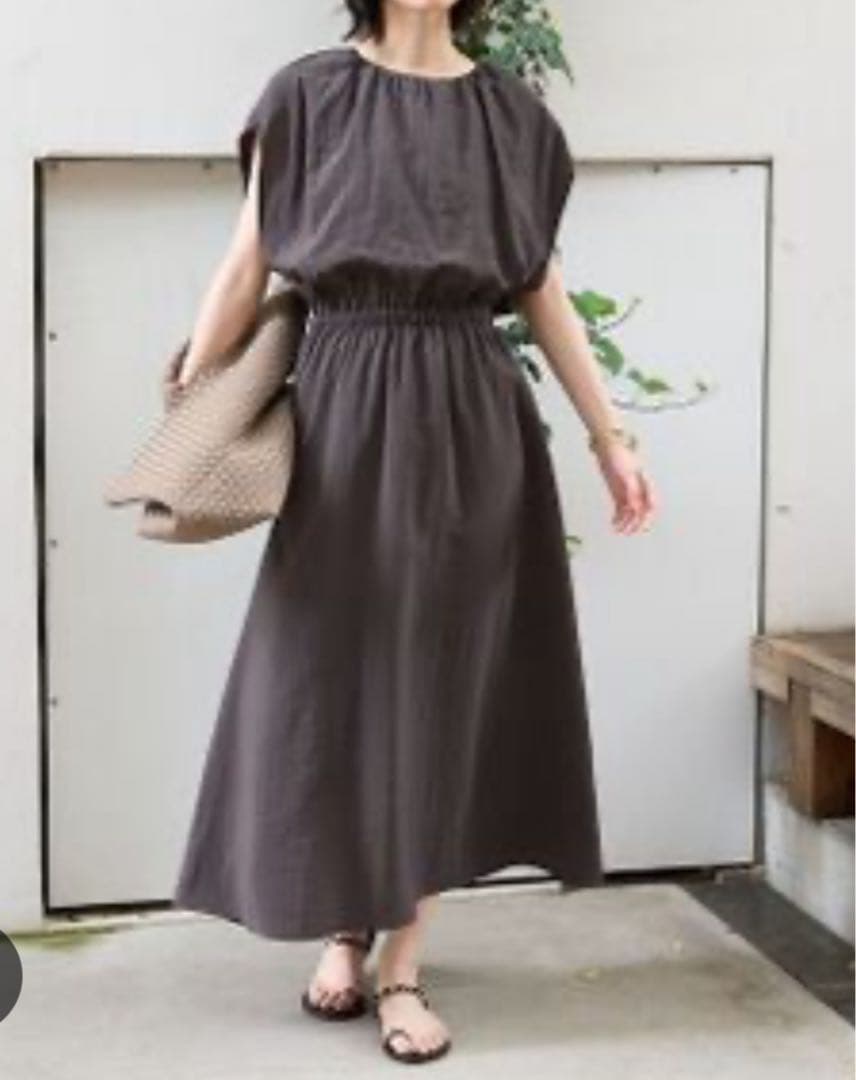 ルージュヴィフアンナ ダークブラウン ワンピースM・Rouge vif Anna