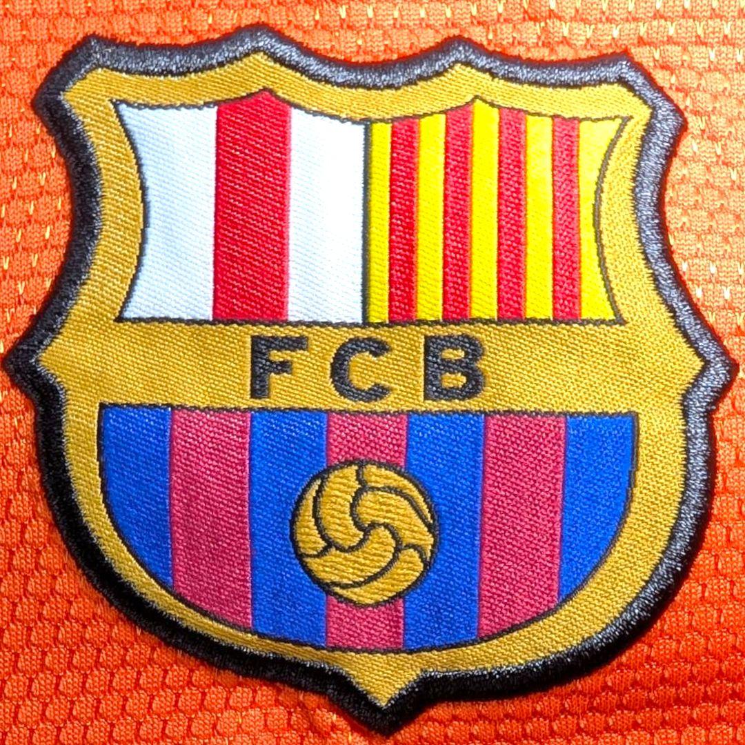 古着　サッカー　ラ・リーガ　FCバルセロナ　オレンジ　ゲームシャツ　メンズXL