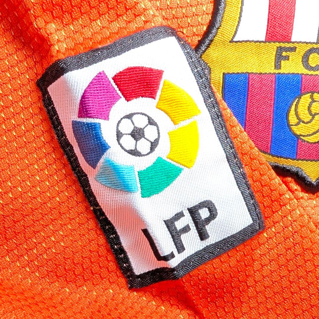 古着　サッカー　ラ・リーガ　FCバルセロナ　オレンジ　ゲームシャツ　メンズXL