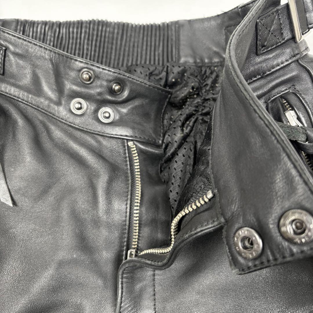 【牛革】SIMPSON レザーパンツ 黒 L パデッド ライダース 膝パッド入 牛革】SIMPSON レザーパンツ 黒 L パデッド ライダース 膝パッド