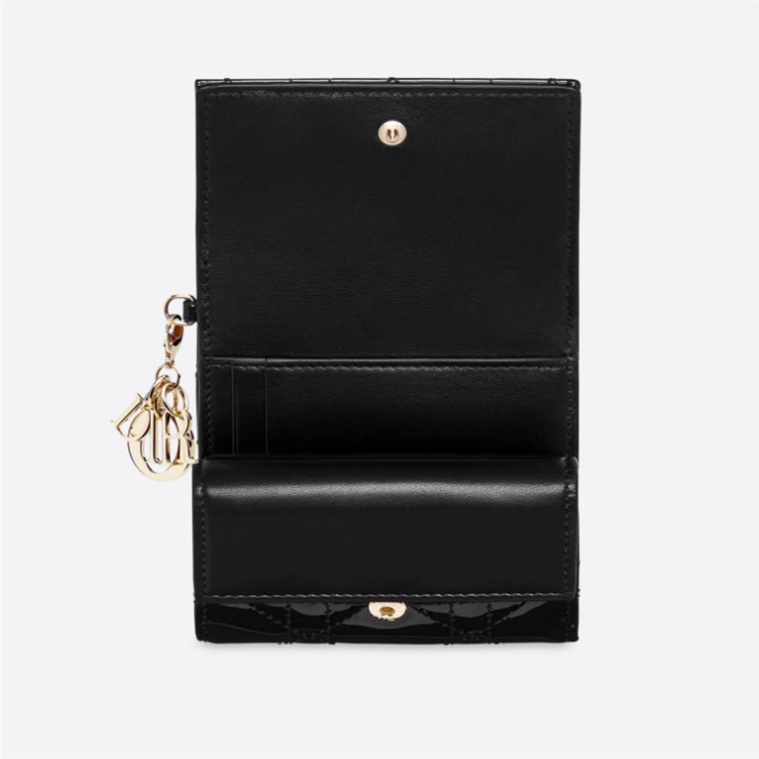 新作限定SALE LADY カナージュ パテントカーフスキン DjYeT-m81977009078 DIOR ロータスウォレット 24H限定