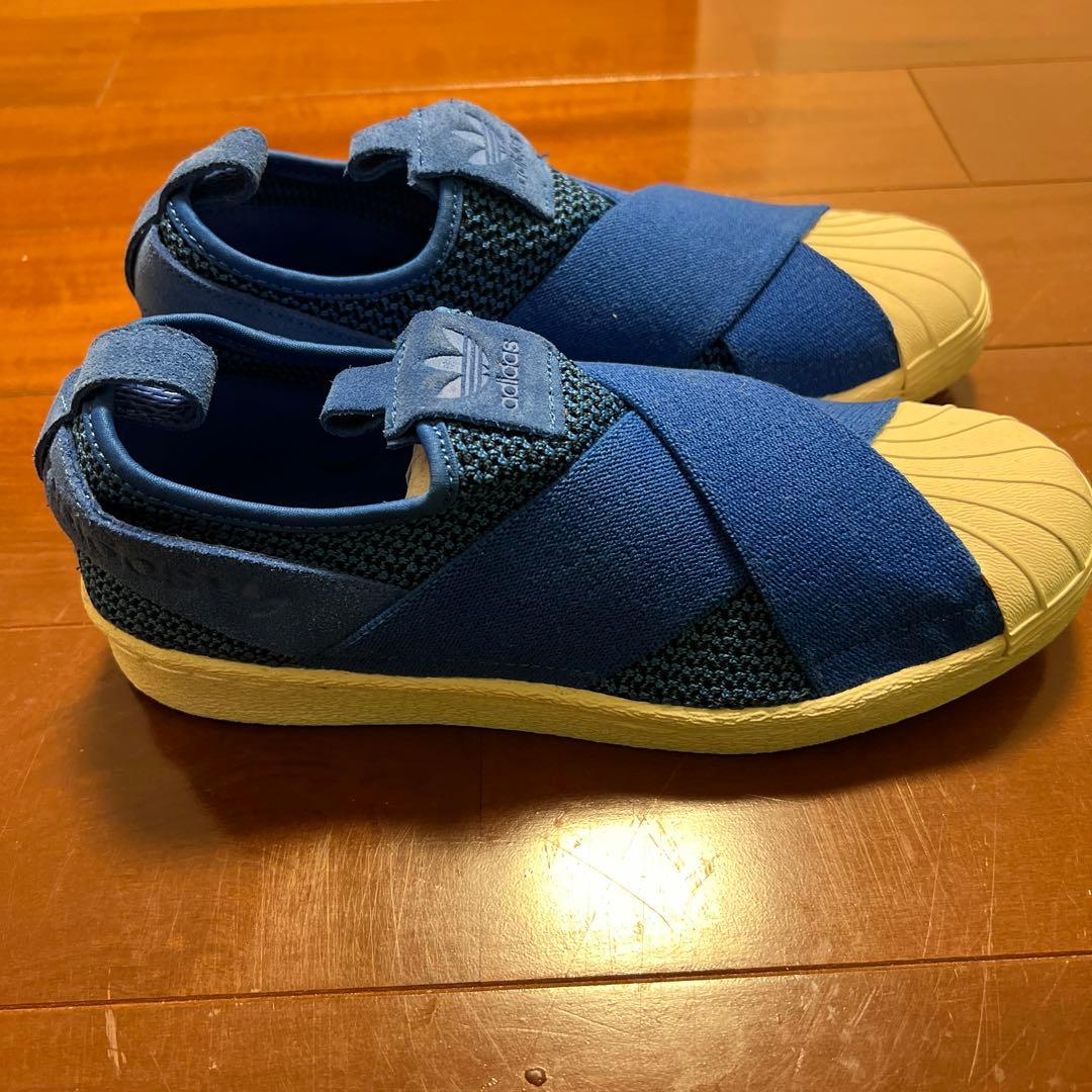 新品未使用 アディダス スーパースター スリッポン 青 サイズ23cm