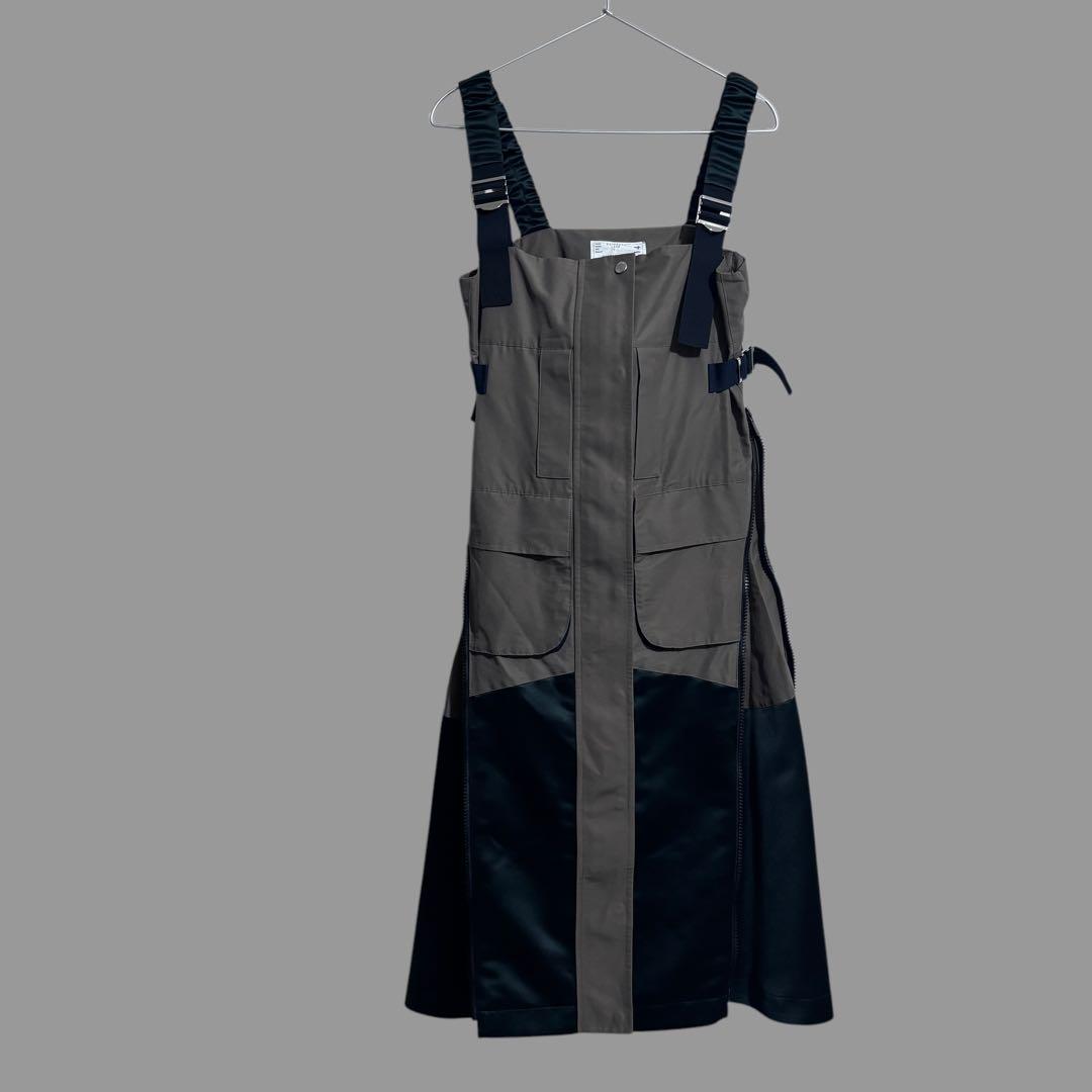 【ファッション通販】 2022年春夏 ロングワンピース sacai（サカイ）異素材コンビ ワンピース
