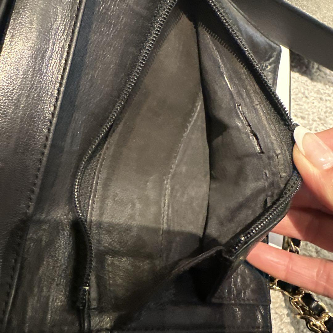 【CHANEL】シャネル 三つ折り財布 チェーンウォレット ショルダーバッグ箱付