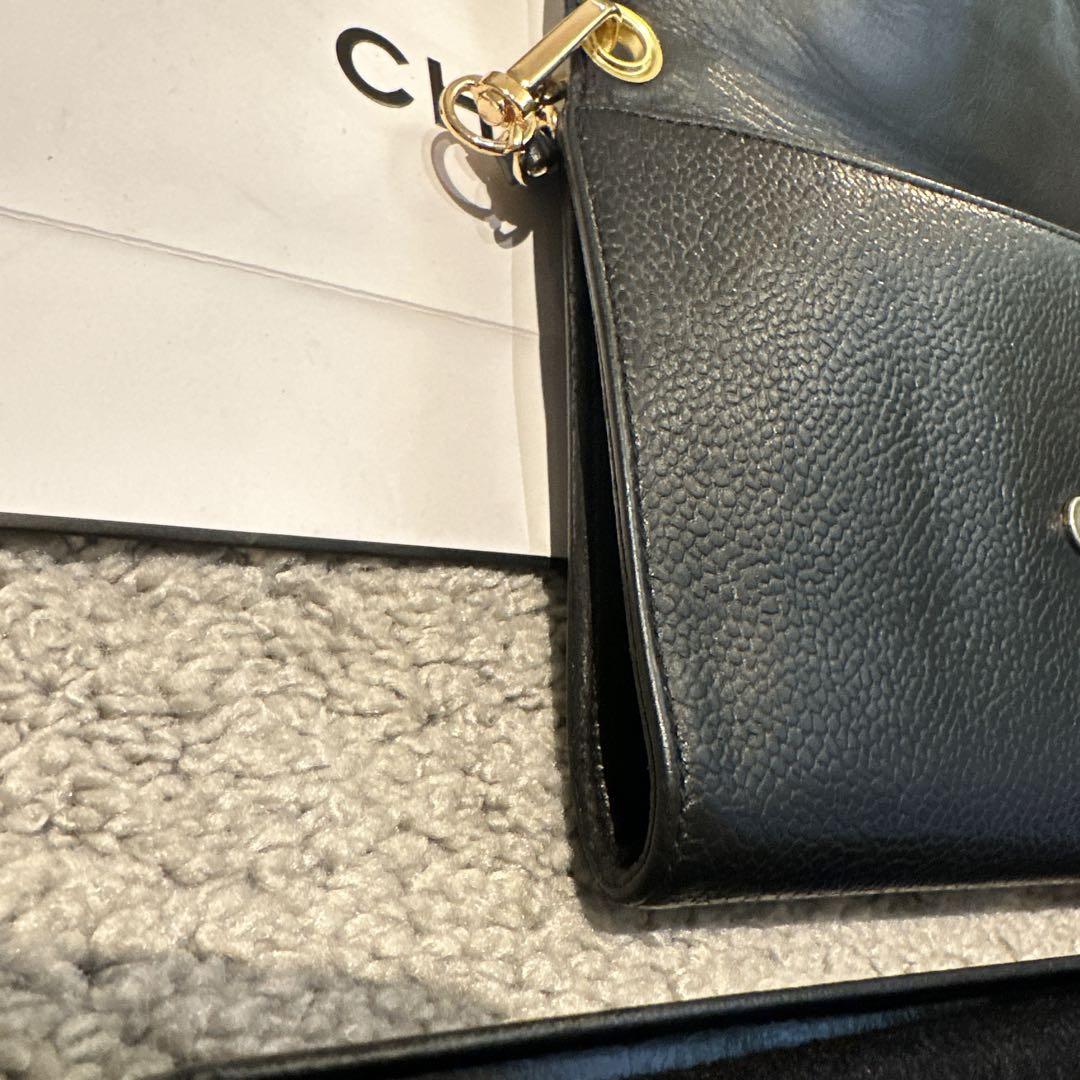 【CHANEL】シャネル 三つ折り財布 チェーンウォレット ショルダーバッグ箱付
