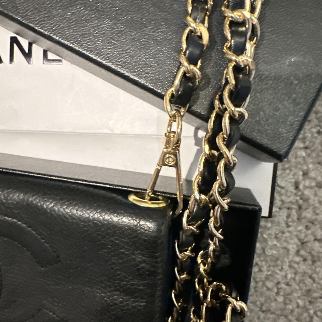 【CHANEL】シャネル 三つ折り財布 チェーンウォレット ショルダーバッグ箱付