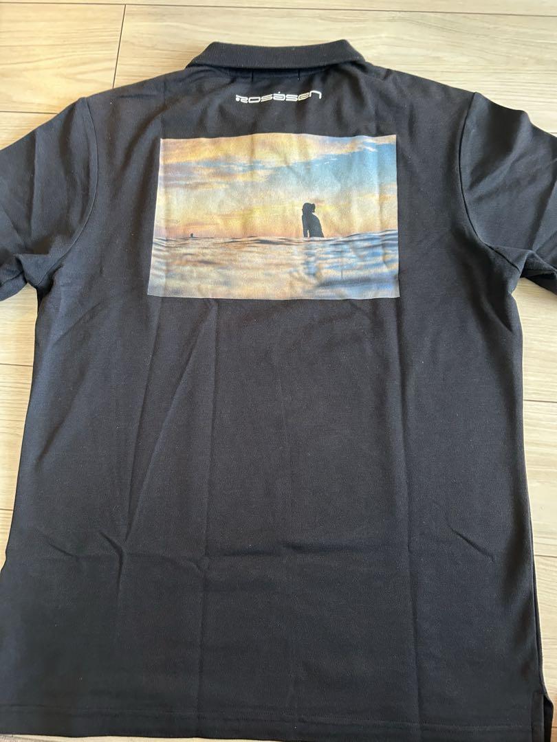 【美品】Rosasenロサーセン(L)黒ポロシャツ SURFWAVELOVE