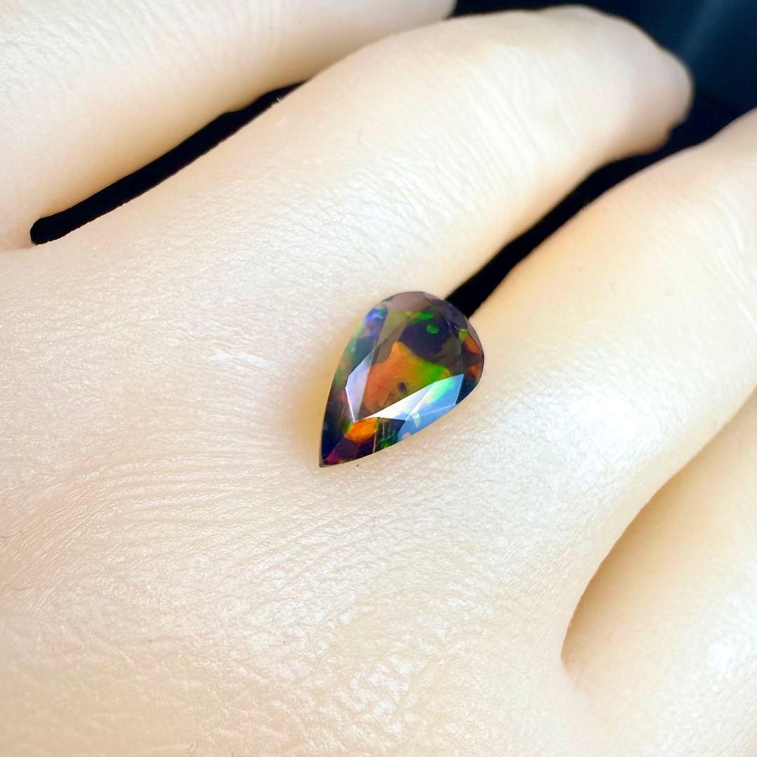 1.40ct ブラックオパール 1577 ファイア ルース エチオピア産 鑑別書 NEXPOTALLINN_EU