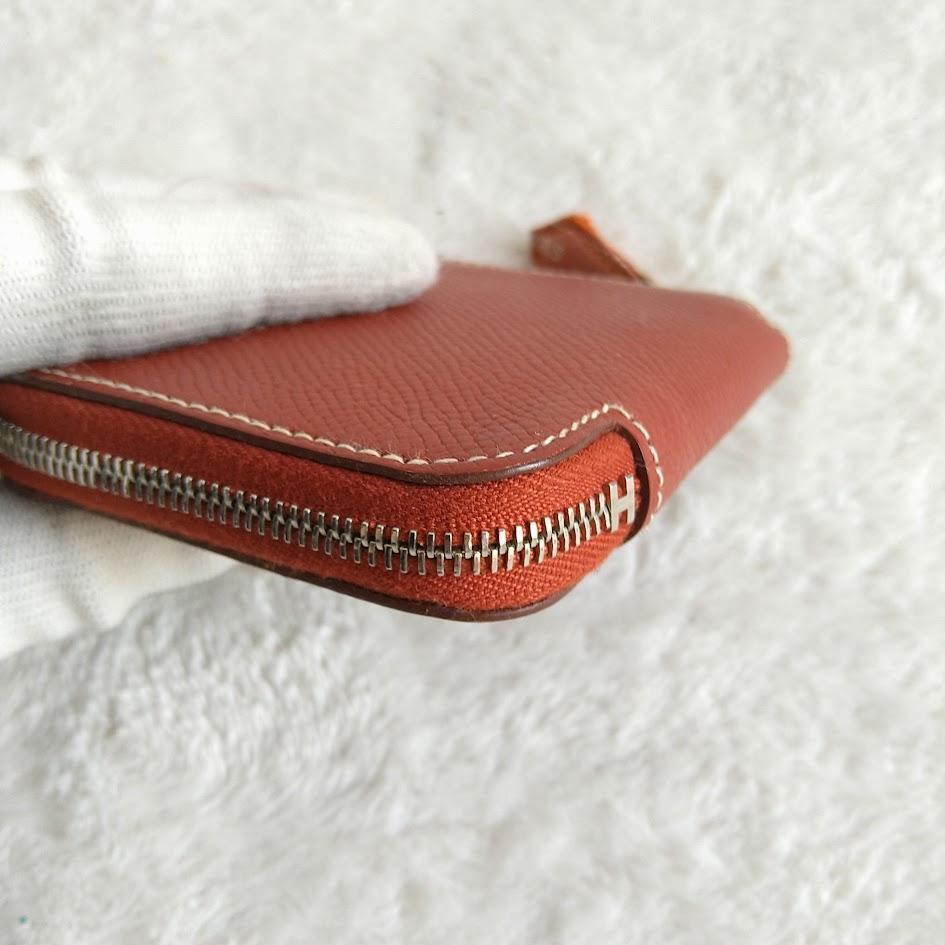 極美品　エルメス　コインケース　アザップ　コンパクト　シルクイン　レザー