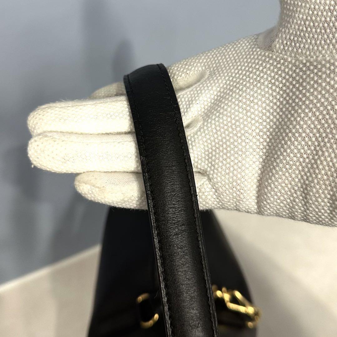 HERMES エルメス トリム 31 ボックスカーフ ショルダーバッグ ブラック 画像7