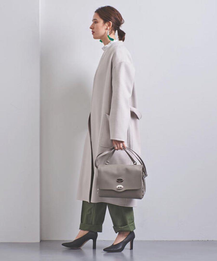 UNITED ARROWS ベージュ ロングコート リバーコート　ウール