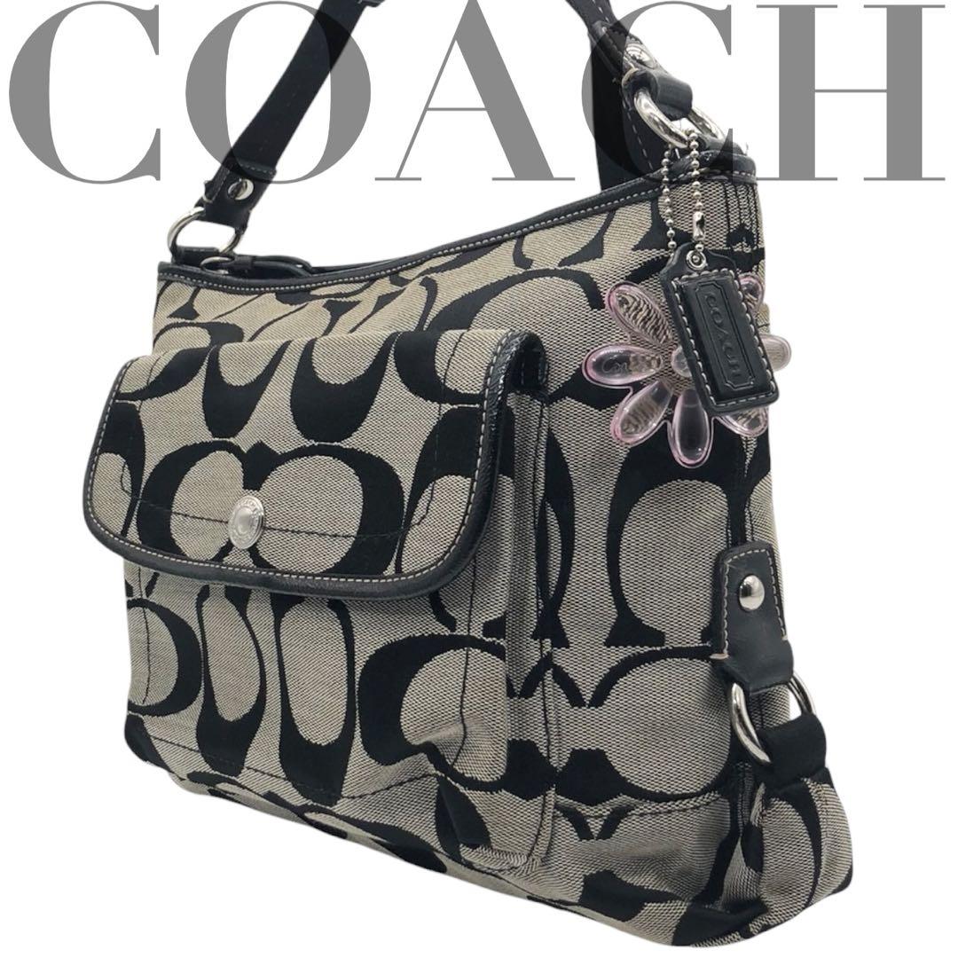 美品　COACH　コーチ　ショルダーバッグ　シグネチャー　キャンバス　斜め掛け◎