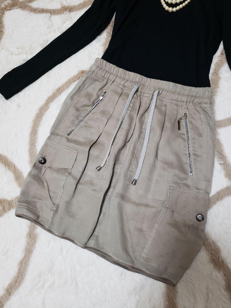 BRUNELLO CUCINELLI ブルネロクチネリ ミリタリーカーゴスカート 一目惚れして購入 最終セール未使用品★ブルネロクチネリ プリーツスカート ひざ丈スカート