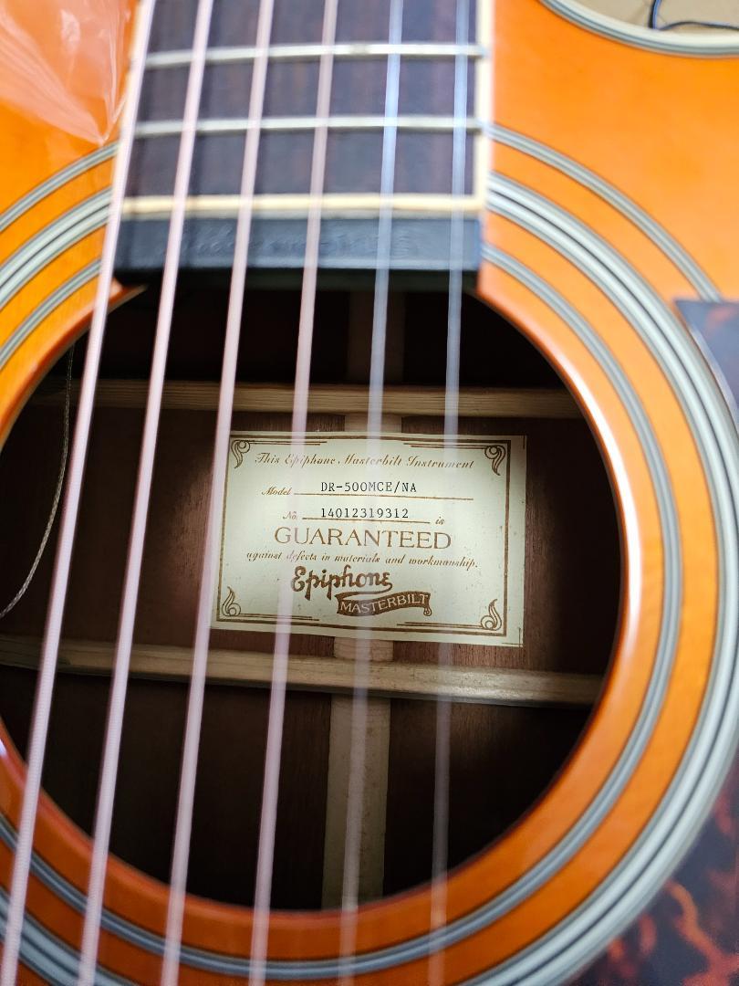 美品 オール単板 エレアコ エピフォン DR-500 MCE Epiphone Masterbilt DR-500MCE Acoustic-Electric Guitar
