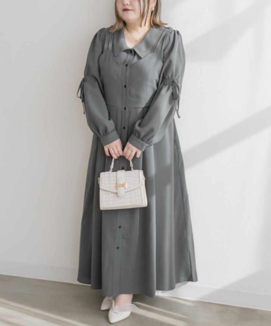 レイヤード風シャツワンピース