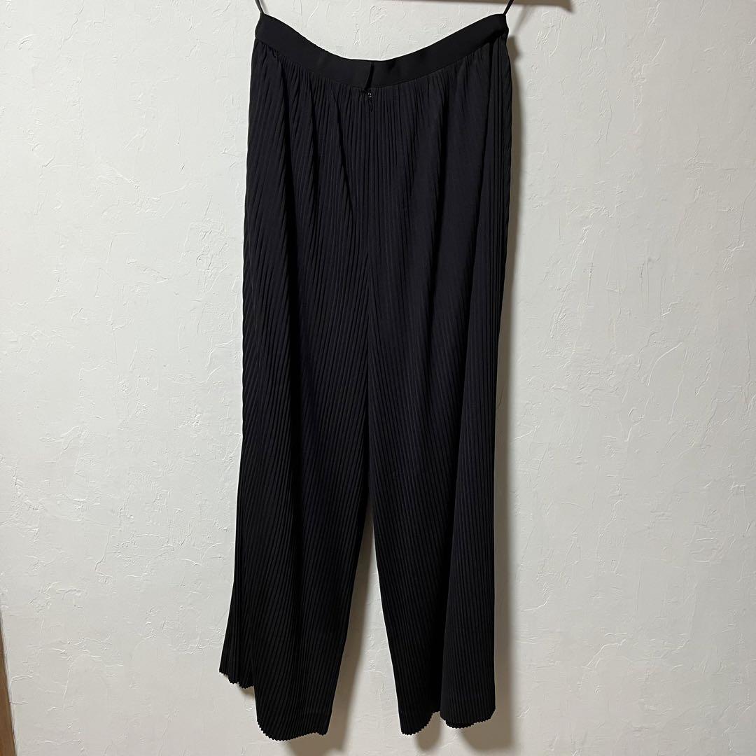 【古着】プリーツパンツ ブラック