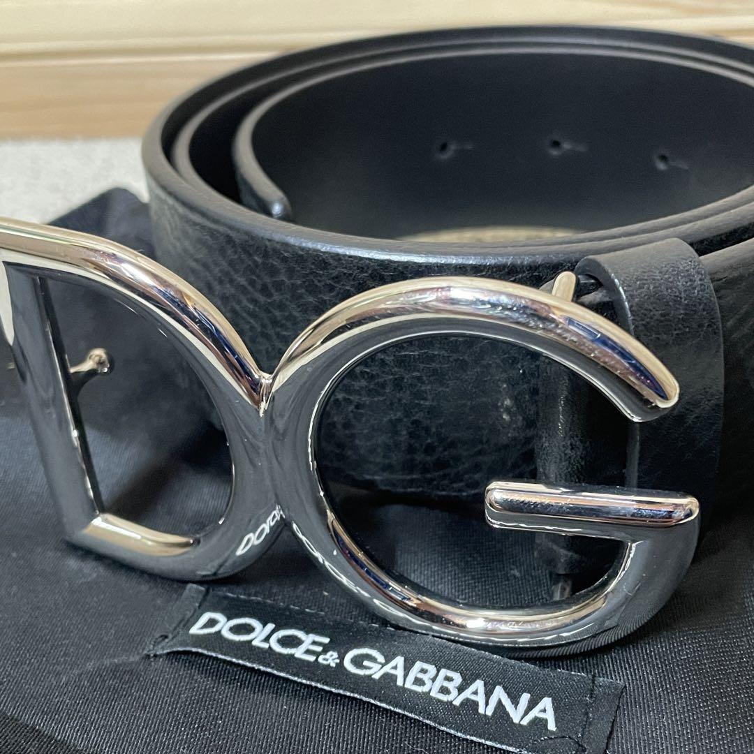 格安販売中 美品 ドルチェ&ガッバーナ DG シルバー デカロゴ レザー ベルト 小物