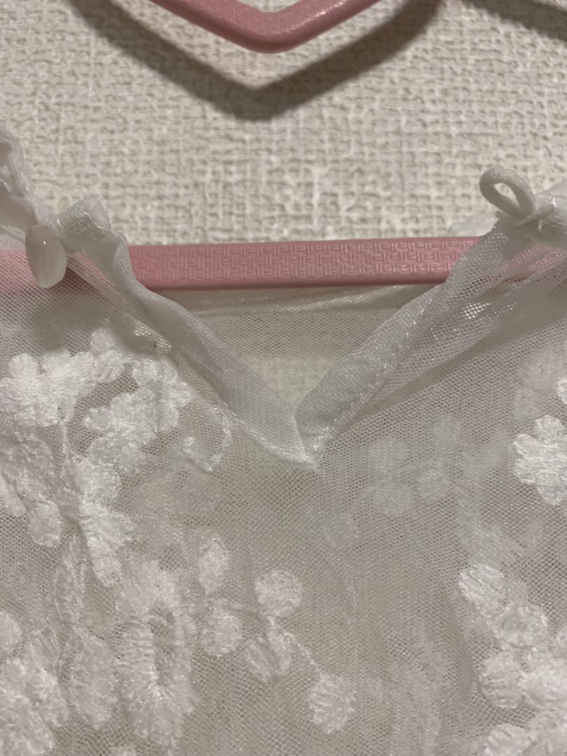 bulle de savon tulle 刺繍 丸衿ワンピース bulle de savon ワンピース tulle 刺繍 丸衿ワンピース