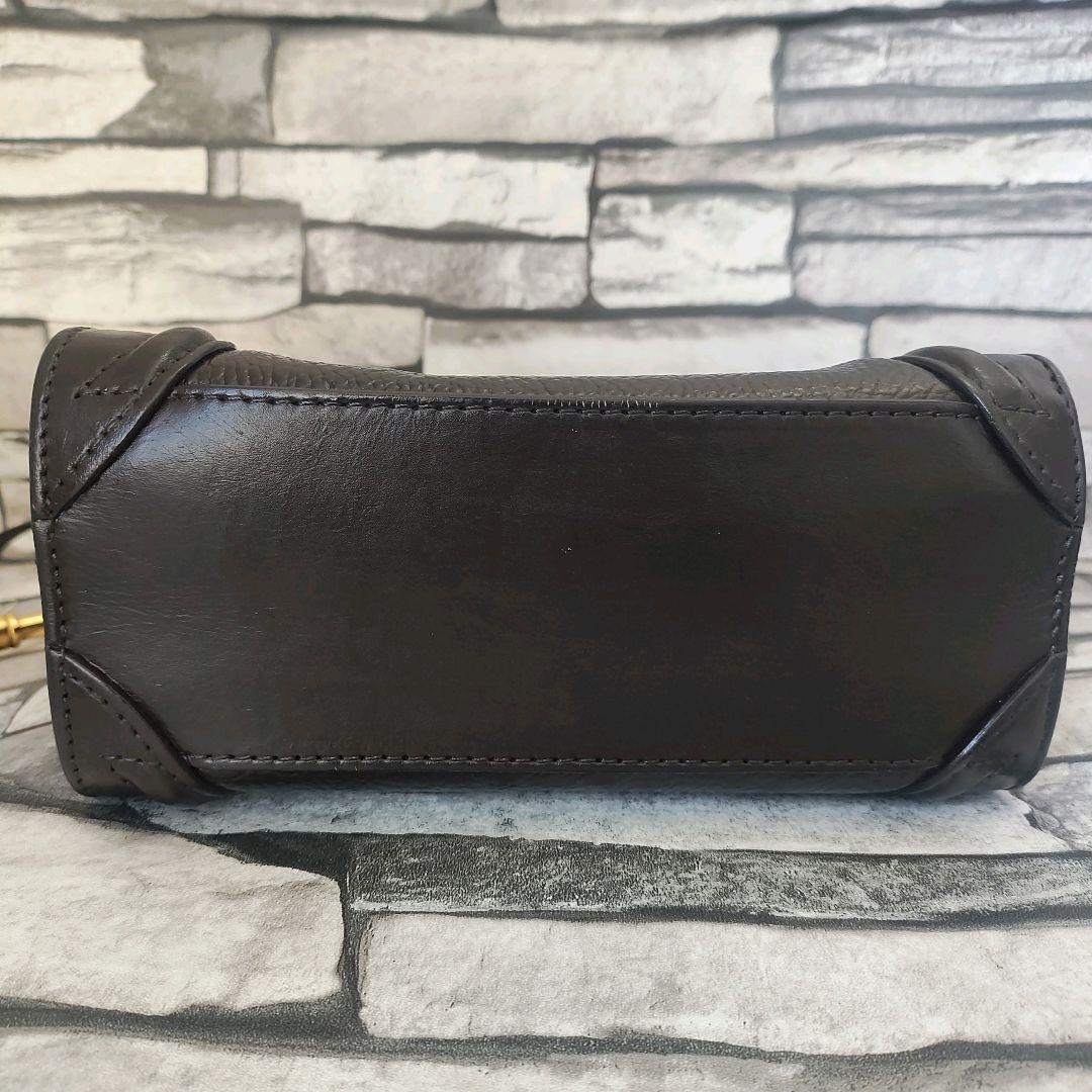 CÉLINE セリーヌ ラゲージ ナノショッパー 2way ダークブラウン
