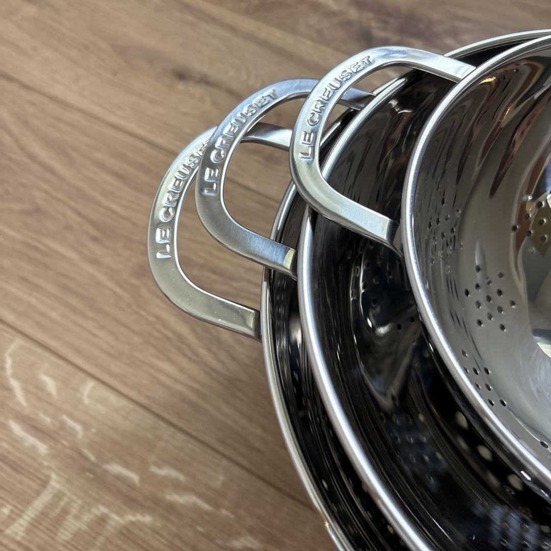 LE CREUSET ステンレススチール ざる 3点セット