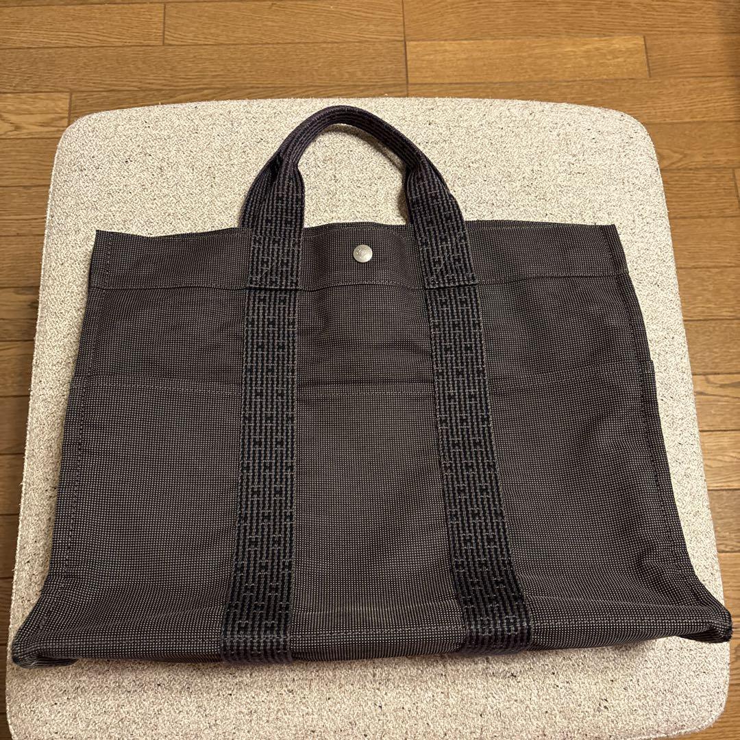 HERMES エルメス エールライン トートバッグ グレー 黒