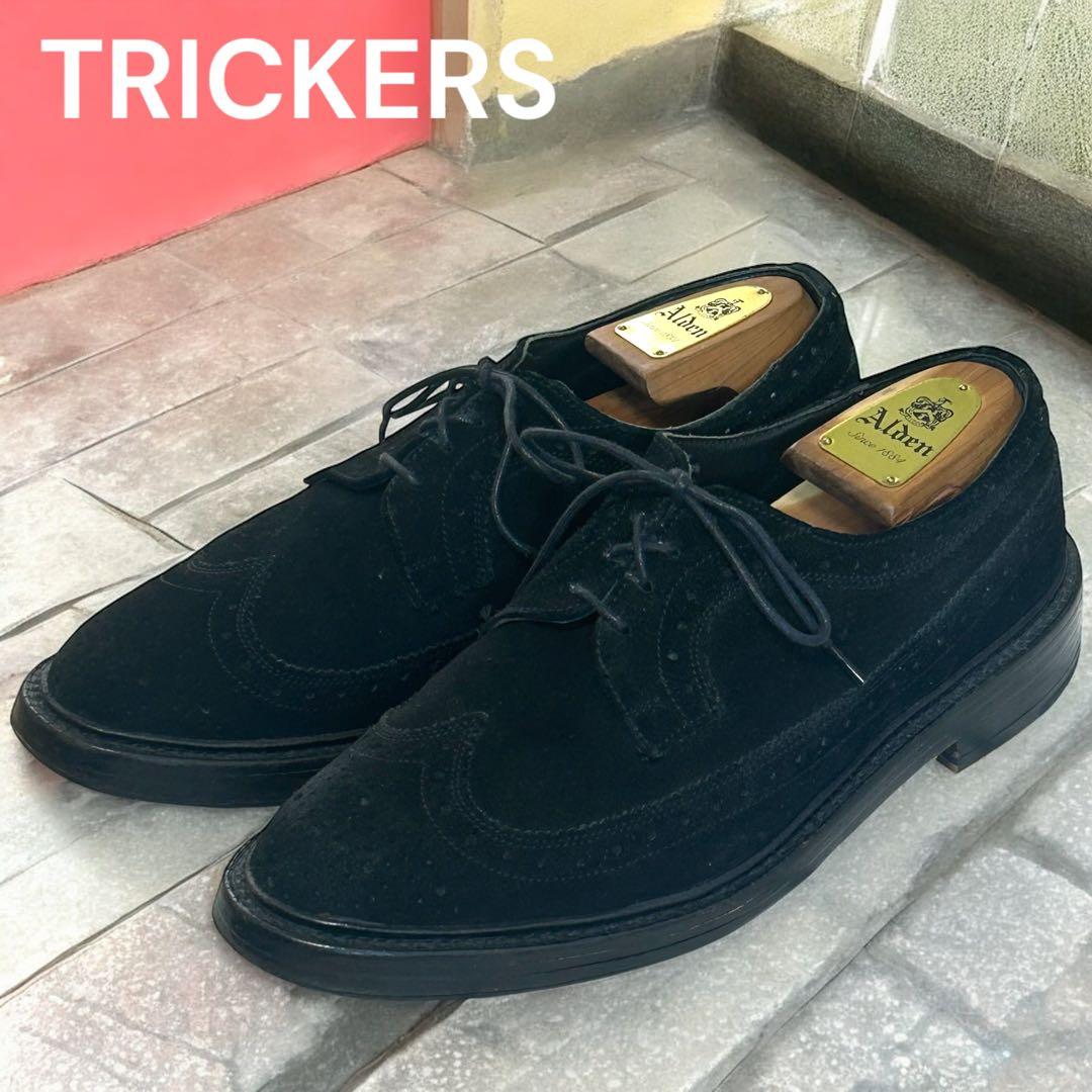 美品　トリッカーズ　バートン　スエードウイングチップ　ブラック26