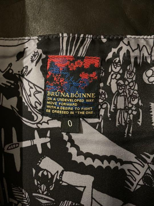 ブルーナボインアランジャケット黒0ライダースジャケット レザージャケット