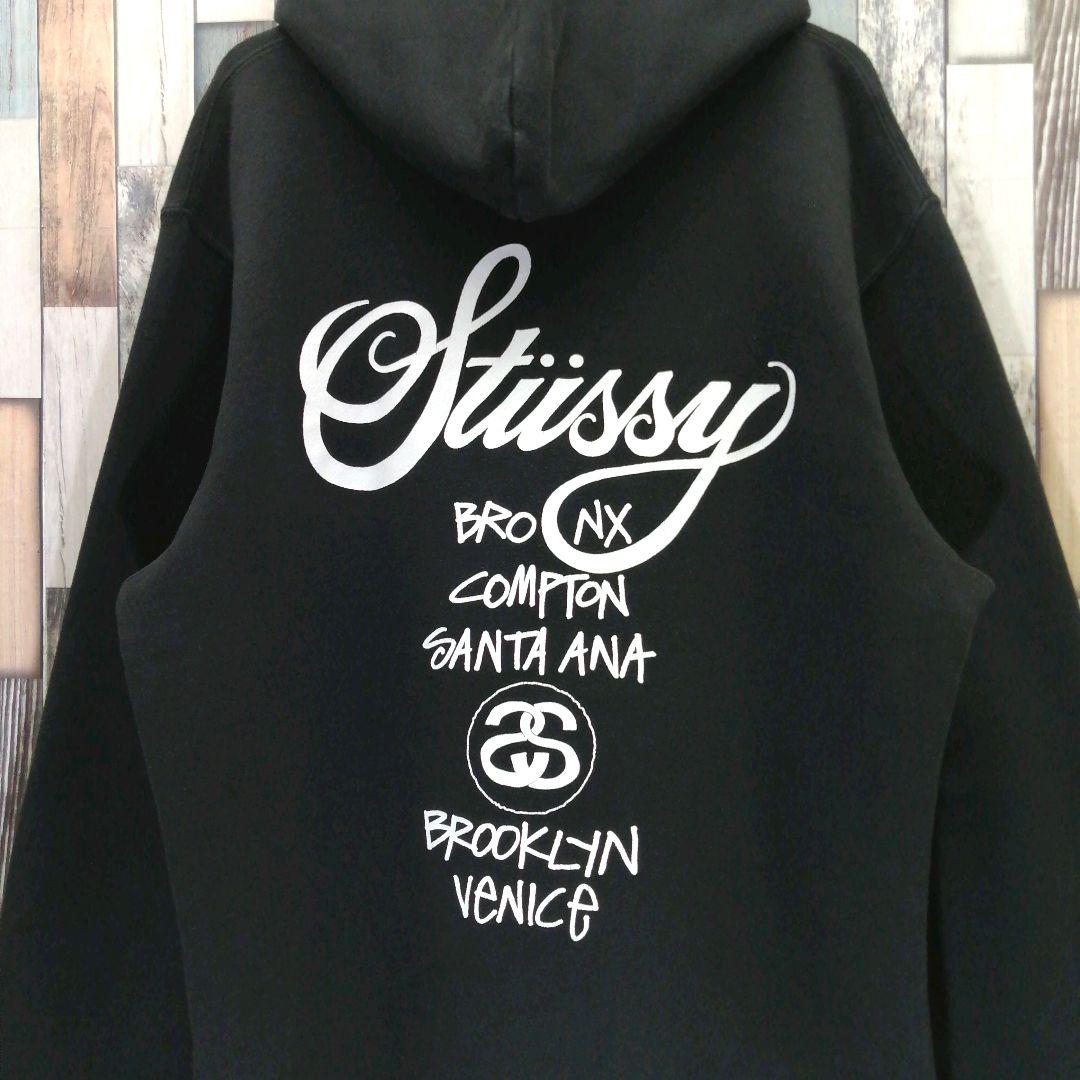STUSSY　ステューシー　パーカー☆両面ロゴ　ゆるだぼ　b2