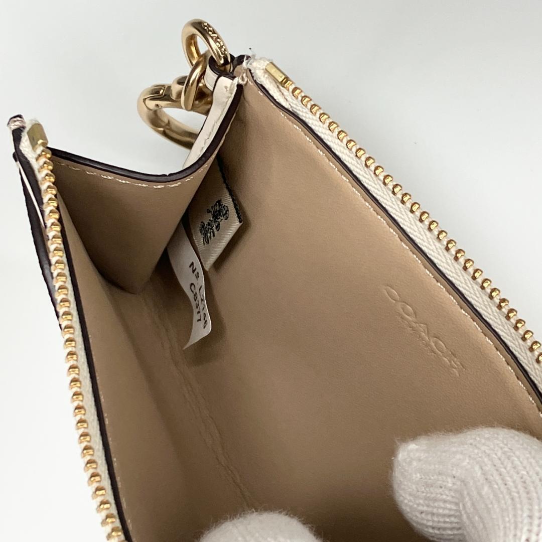贈り物 COACH チョークマルチ スワン アタッチメント キーリング コイン 小物
