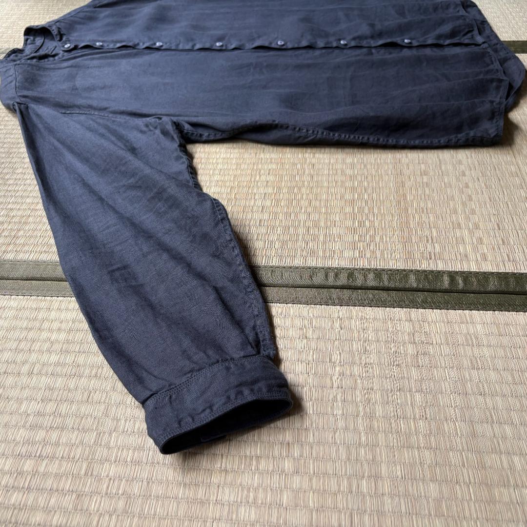 【美品】MITTAN 大麻シャツ 3 藍×鬱金×墨 サイズ3