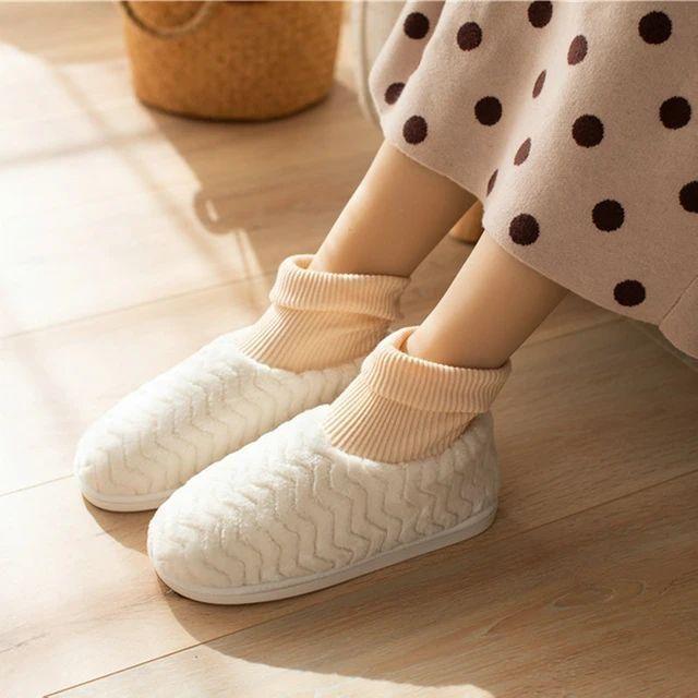 女性用 和風 コットン スリッパ 温かい 滑り止め Mサイズ