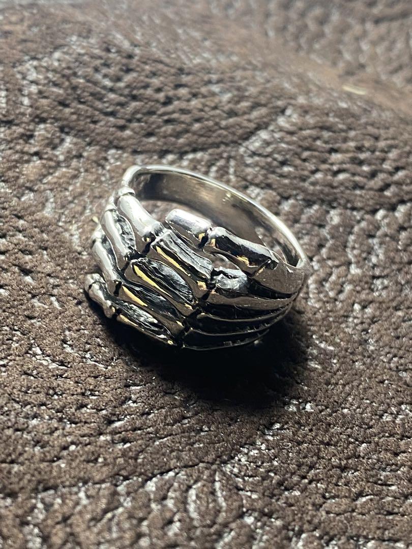 BONE HAND RING ボーンハンドリング骸骨ドクロ 銀死神手指輪7nの2