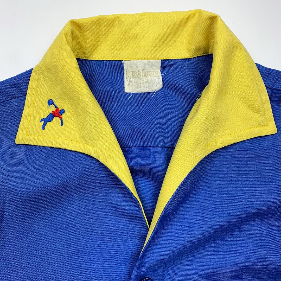 70s】キングルイ半袖ボウリングシャツUSA製◇古着アロハ