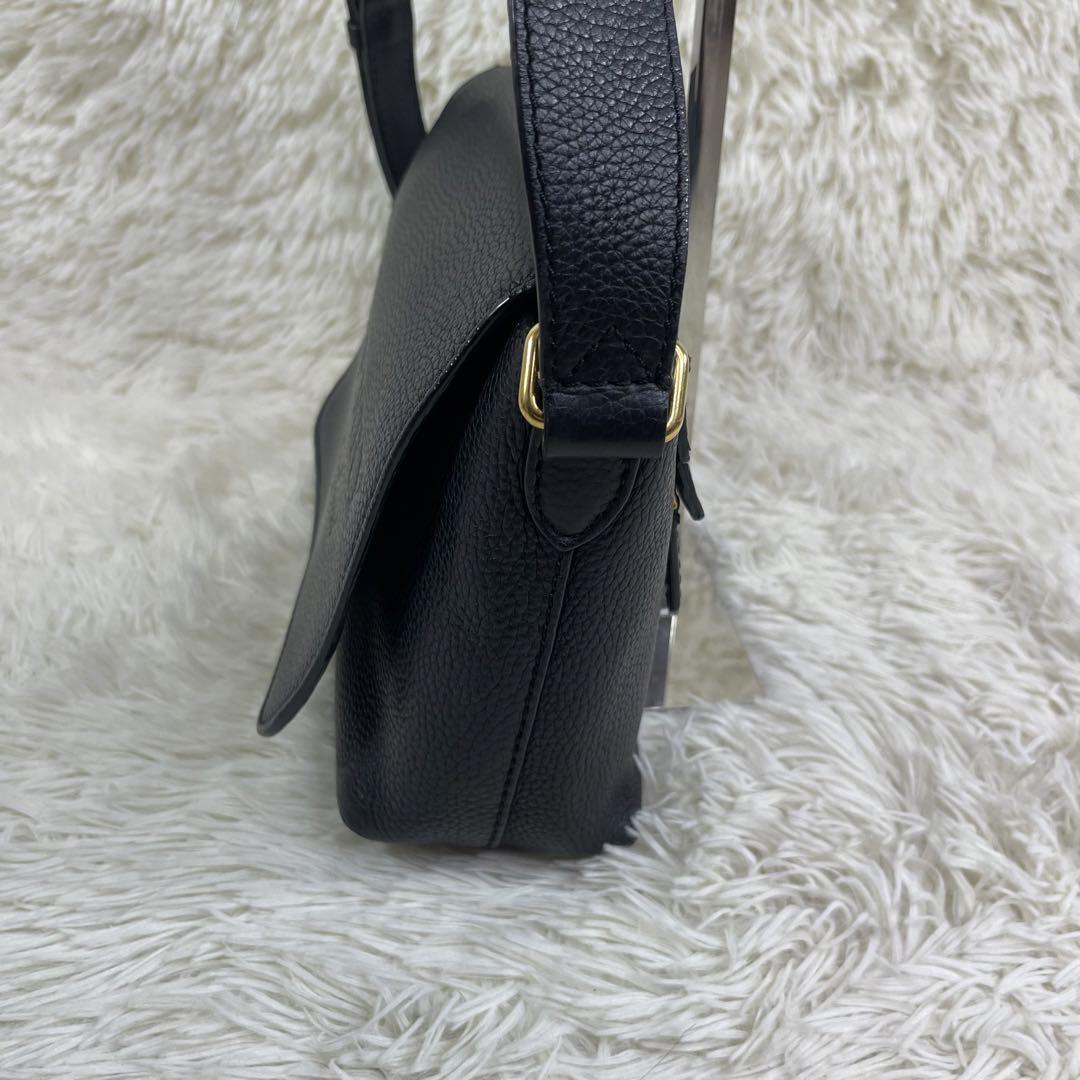 BURBERRY バーバリー ショルダーバッグ ブラック ロゴ レザー