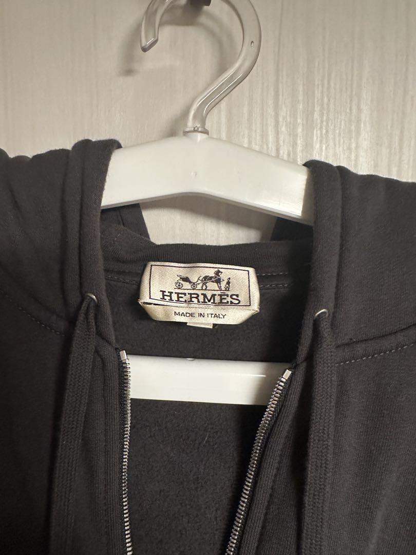 HERMES フーデッドジップアップ・パーカ ランH XL